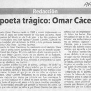 Un poeta trágico, Omar Cáceres