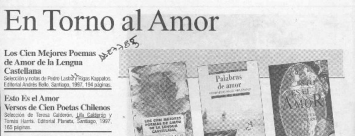 En torno al amor  [artículo] Patricio Lizama A.