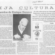 Recuerdos de Enrique Bunster  [artículo].