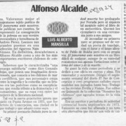Alfonso Alcalde  [artículo] Luis Alberto Mansilla.