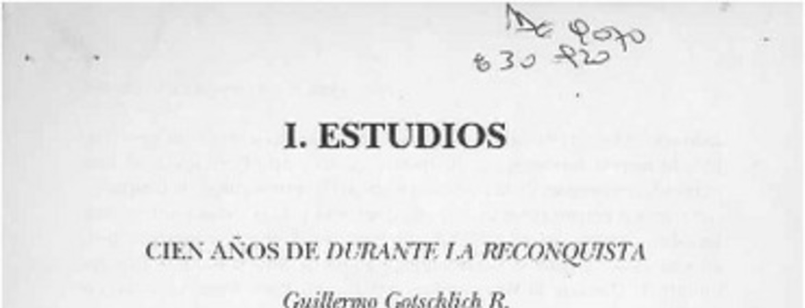 Cien años de "Durante la reconquista"