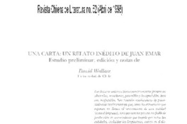 Una carta: un relato inédito de Juan Emar