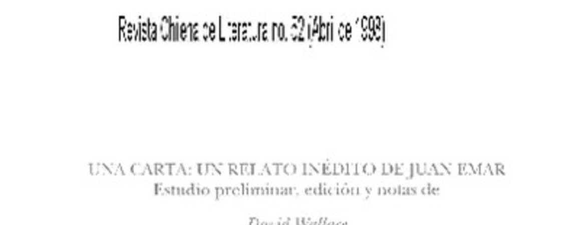Una carta: un relato inédito de Juan Emar