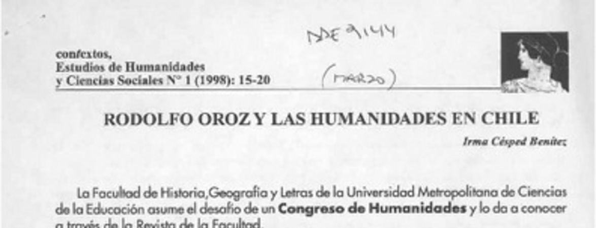 Rodolfo Oroz y las humanidades en Chile