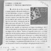 Leonel Lienlaf, canto y poesía mapuche  [artículo].