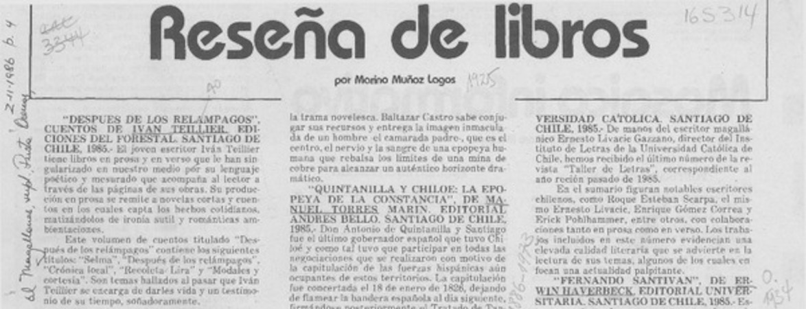 Reseña de libros