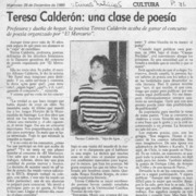Teresa Calderón, una clase de poesía