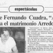 Ultima obra de Fernando Cuadra, "Aniversario", estrena en Viña el matrimonio Arredondo-Medina