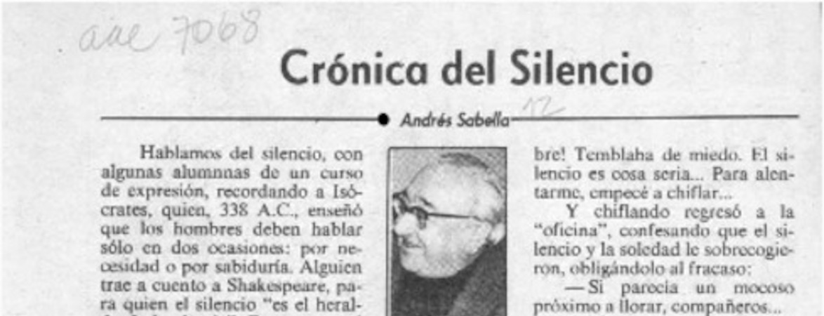 Crónica del silencio