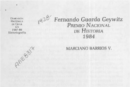 Fernando Guarda Geywitz, Premio Nacional de Historia 1984
