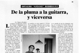 De la pluma a la guitarra, y viceversa  [artículo] Roberto Brodsky.