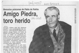 Amigo piedra, toro herido  [artículo] Marcelo Mendoza Prado.