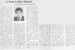 La poesía de Elicura Chihuailaf  [artículo] Wellington Rojas Valdebenito.