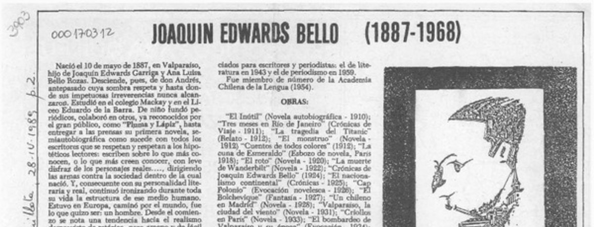 Joaquín Edwards Bello (1887-1968)  [artículo].