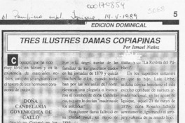 Tres ilustres damas copiapinas  [artículo] Ismael Núñez.