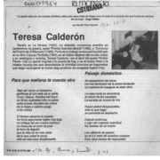 Teresa Calderón  [artículo] Ramón Díaz Eterovic.