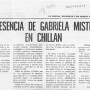 Libro sobre Gabriela Mistral  [artículo] Adolfo Schwarzenberg.