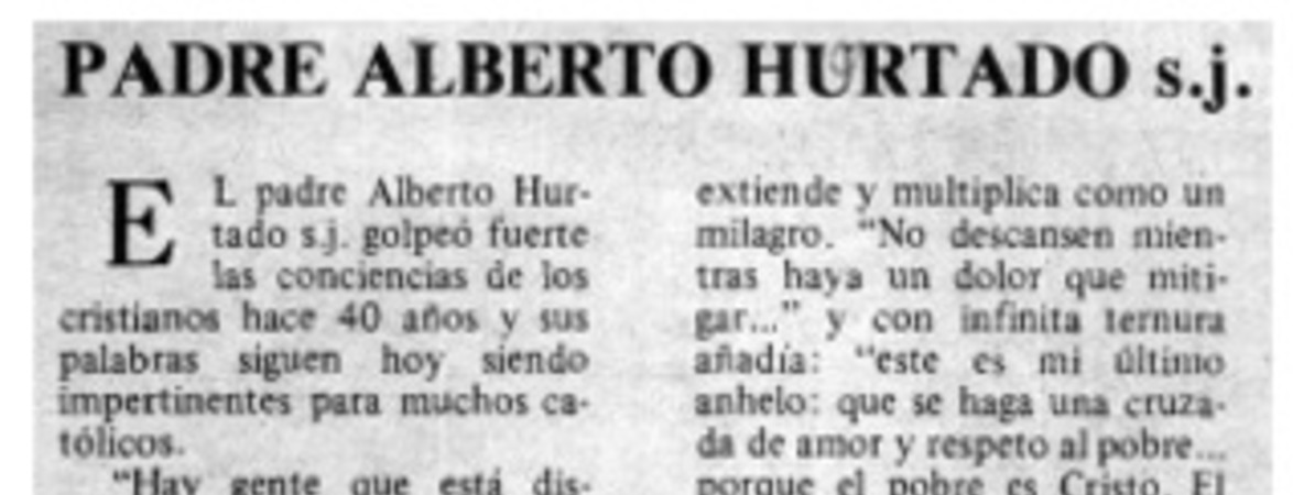 Padre Alberto Hurtado s.j.