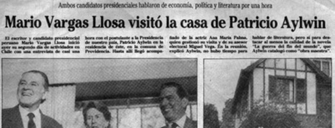 Mario Vargas Llosa visitó la casa de Patricio Aylwin