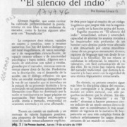 "El silencio del indio"  [artículo] Ernesto Livacic G.