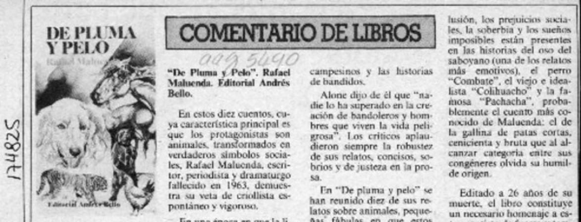 De pluma y pelo  [artículo] Angélica Rivera.