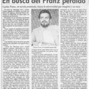 En busca del Franz perdido  [artículo] Rodolfo Gambetti.