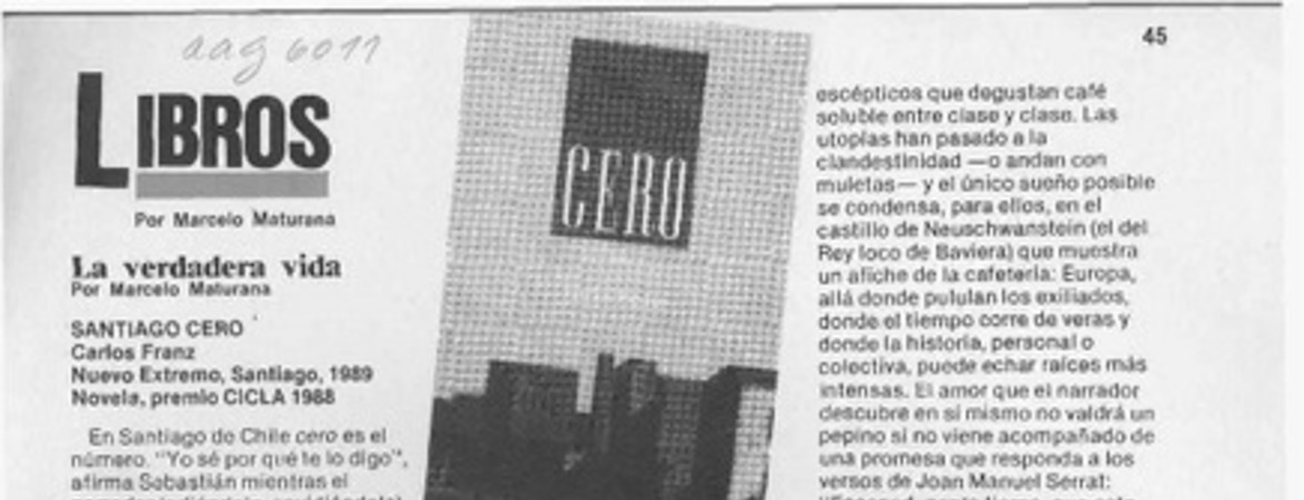 Santiago cero  [artículo] Marcelo Maturana.