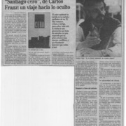 "Santiago cero", de Carlos Franz, un viaje hacia lo oculto  [artículo] Maura Brescia.