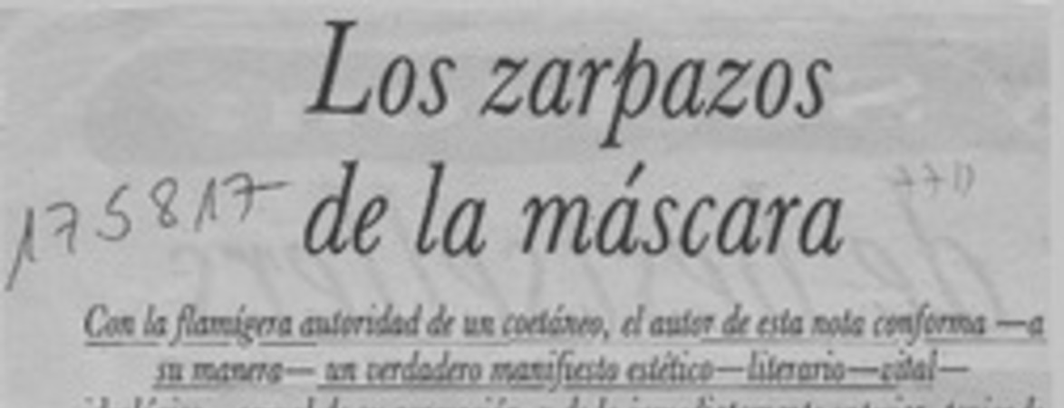 Los zarpazos de la máscara