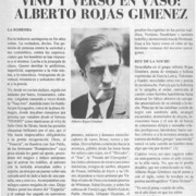 Vino y verso en vaso, Alberto Rojas Giménez  [artículo] Ana María Díaz.