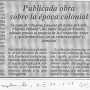 Publicada obra sobre la época colonial