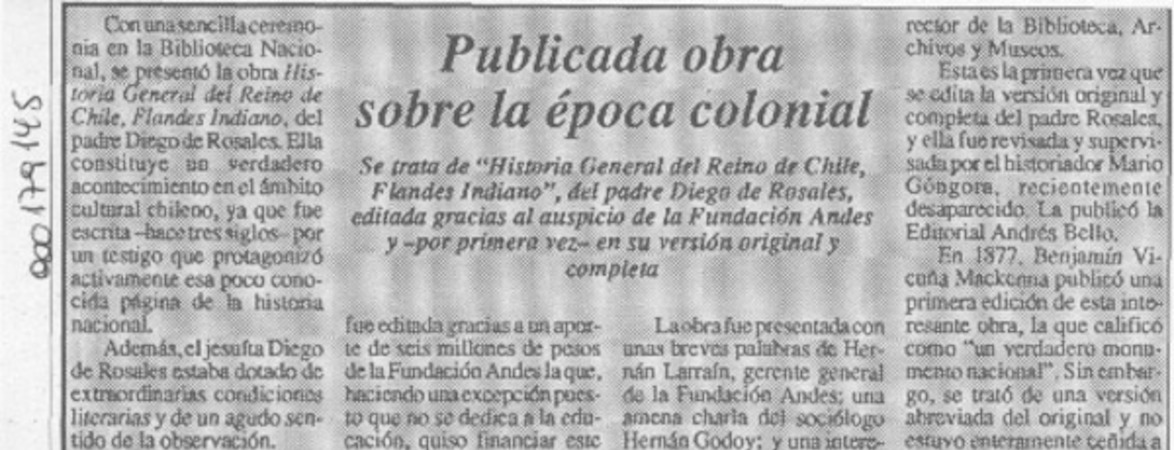 Publicada obra sobre la época colonial