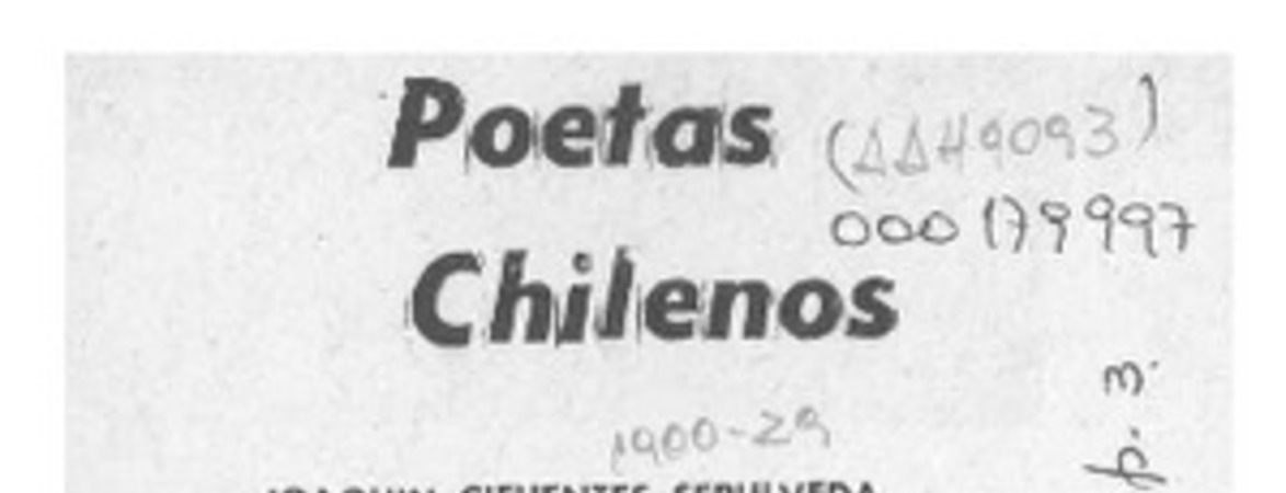Poetas chilenos  [artículo] Ratón de biblioteca.