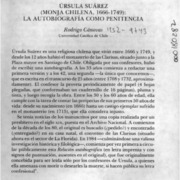 Ursula Suárez (monja chilena, 1666-1749), la autobiografía como penitencia