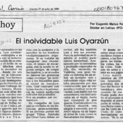 El inolvidable Luis Oyarzún  [artículo] Eugenio Matus Romo.