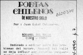 Poetas chilenos de nuestro siglo  [artículo] Juan Guixé Cañizares.