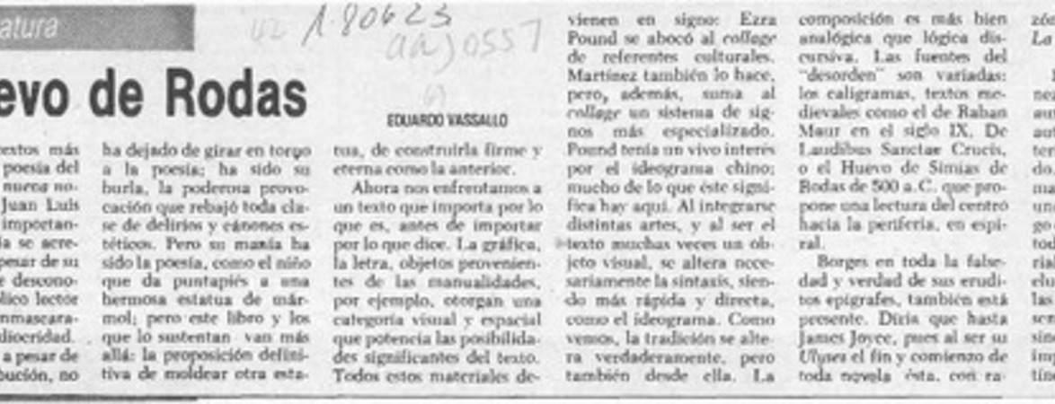 El huevo de Rodas  [artículo]Eduardo Vassallo.