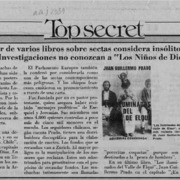 Autor de varios libros sobre sectas considera insólito que en Investigaciones no conozcan a "Los niños de Dios"  [artículo].