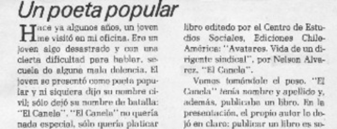 Un poeta popular  [artículo] Andrés Gallardo.