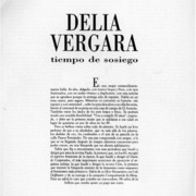 Delia Vergara tiempo de sosiego  [artículo] Margarita Serrano.