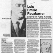 Luis Emilio Recabarren estuvo en Punta Arenas  [artículo] Marino Muñoz Lagos.