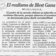 El realismo de Blest Gana  [artículo] Bélgica Watts R.