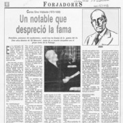 Un Notable que despreció la fama  [artículo].