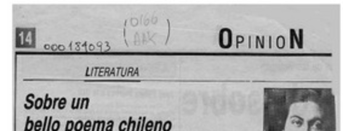 Sobre un bello poema chileno