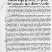 Alberto Rojas Jiménez, un poeta de Valparaíso que viene volando