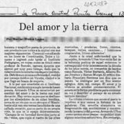 Del amor y la tierra  [artículo] Marino Muñoz Lagos.