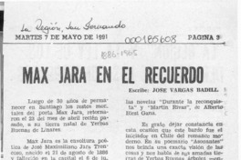 Max Jara en el recuerdo