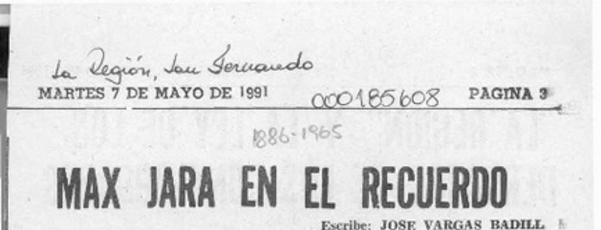 Max Jara en el recuerdo