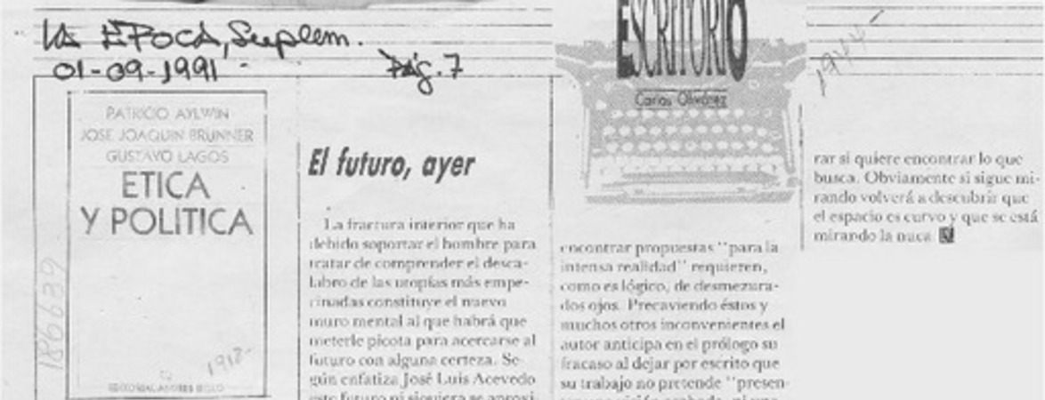 Escritorio  [artículo] Carlos Olivárez.