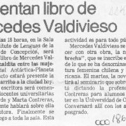 Presentan libro de Mercedes Valdivieso  [artículo].